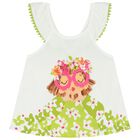 طقم بنات شورت باللون الأبيض والأخضر, 1, hi-res