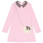 فستان بنات بطبعة حقيبة باللون الوردي, 1, hi-res