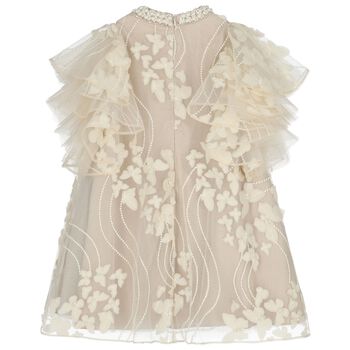 Girls Ivory Butterfly Tulle Dress