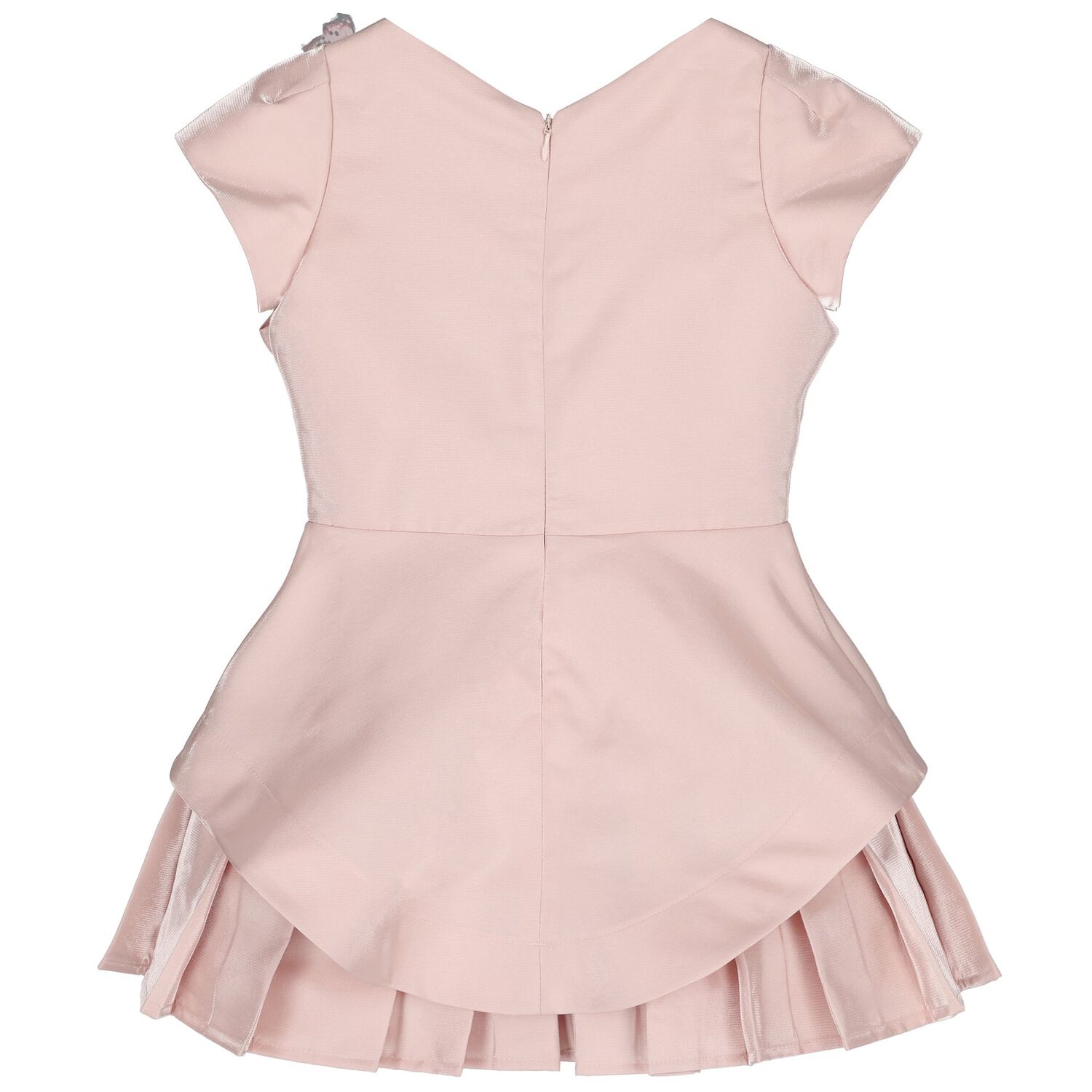 Girls Pink Pleated Butterfly Dress, 1, hi-res