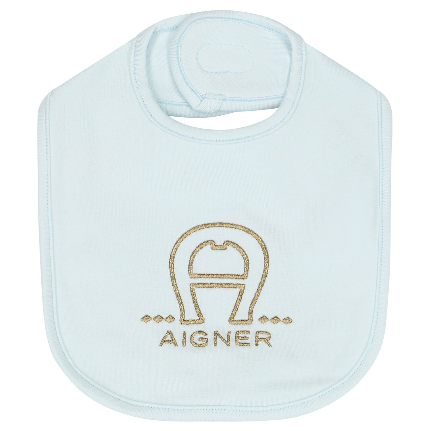 Baby Boys Blue & Gold Pima Cotton Logo Bib, 3, hi-res image number null