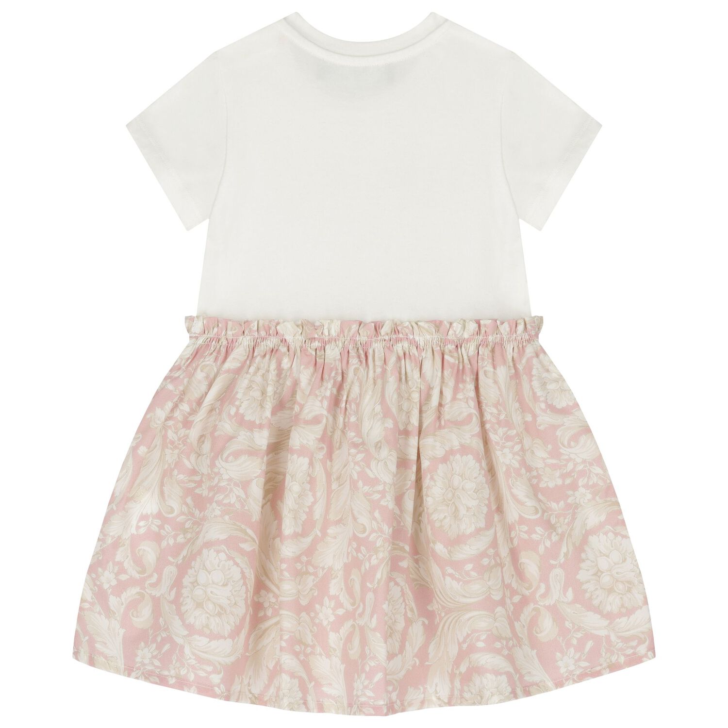 Younger Girls Ivory & Pink Barocco Dress, 1, hi-res image number null