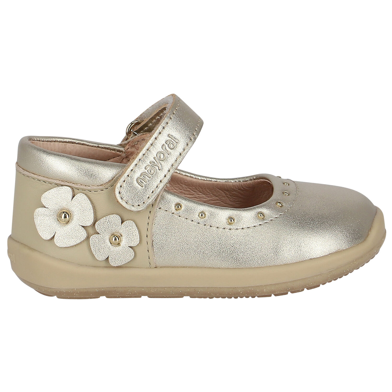 Baby Girls Gold Pre Walker Shoes, 2, hi-res