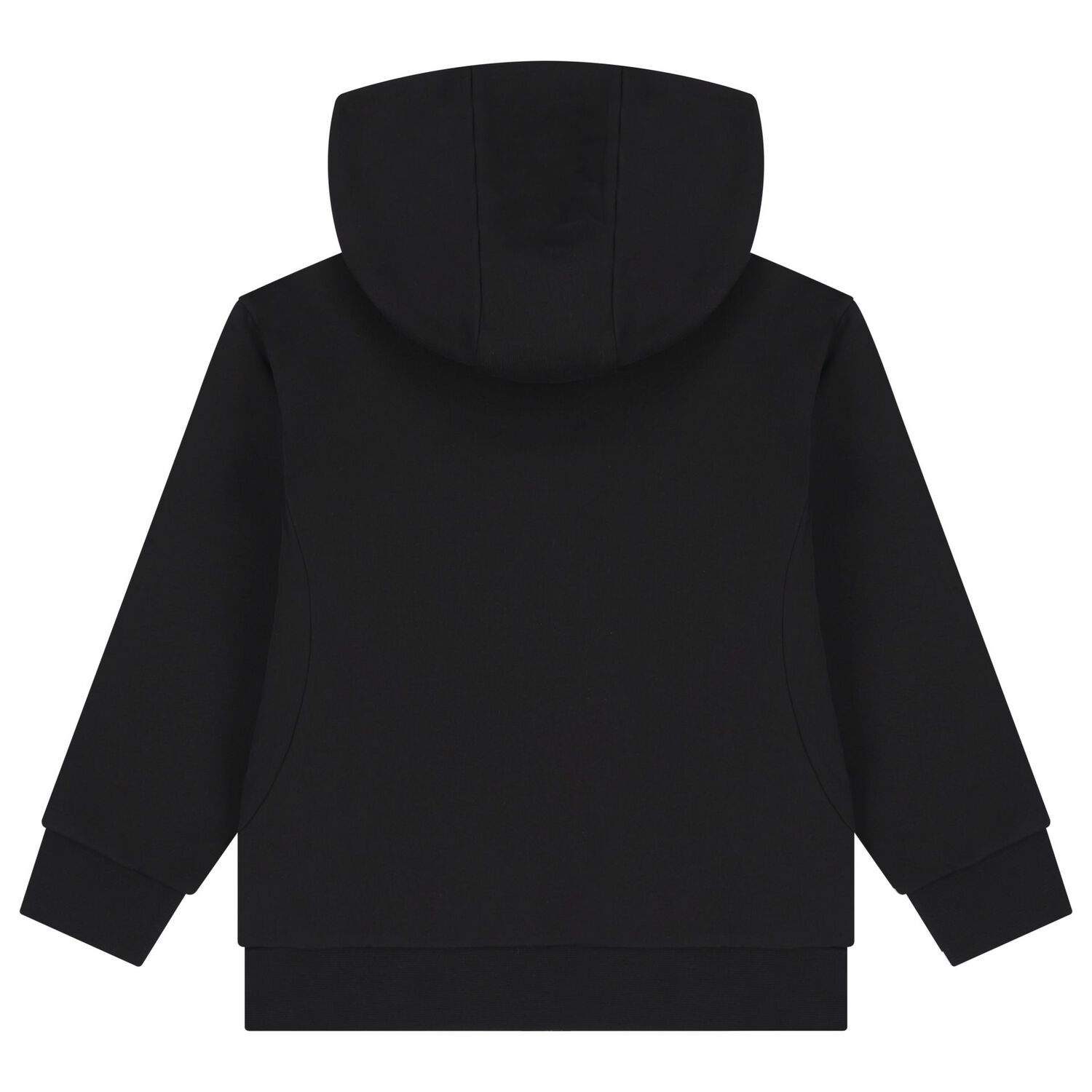 Boys Black Logo Hooded Zip Up Top, 2, hi-res