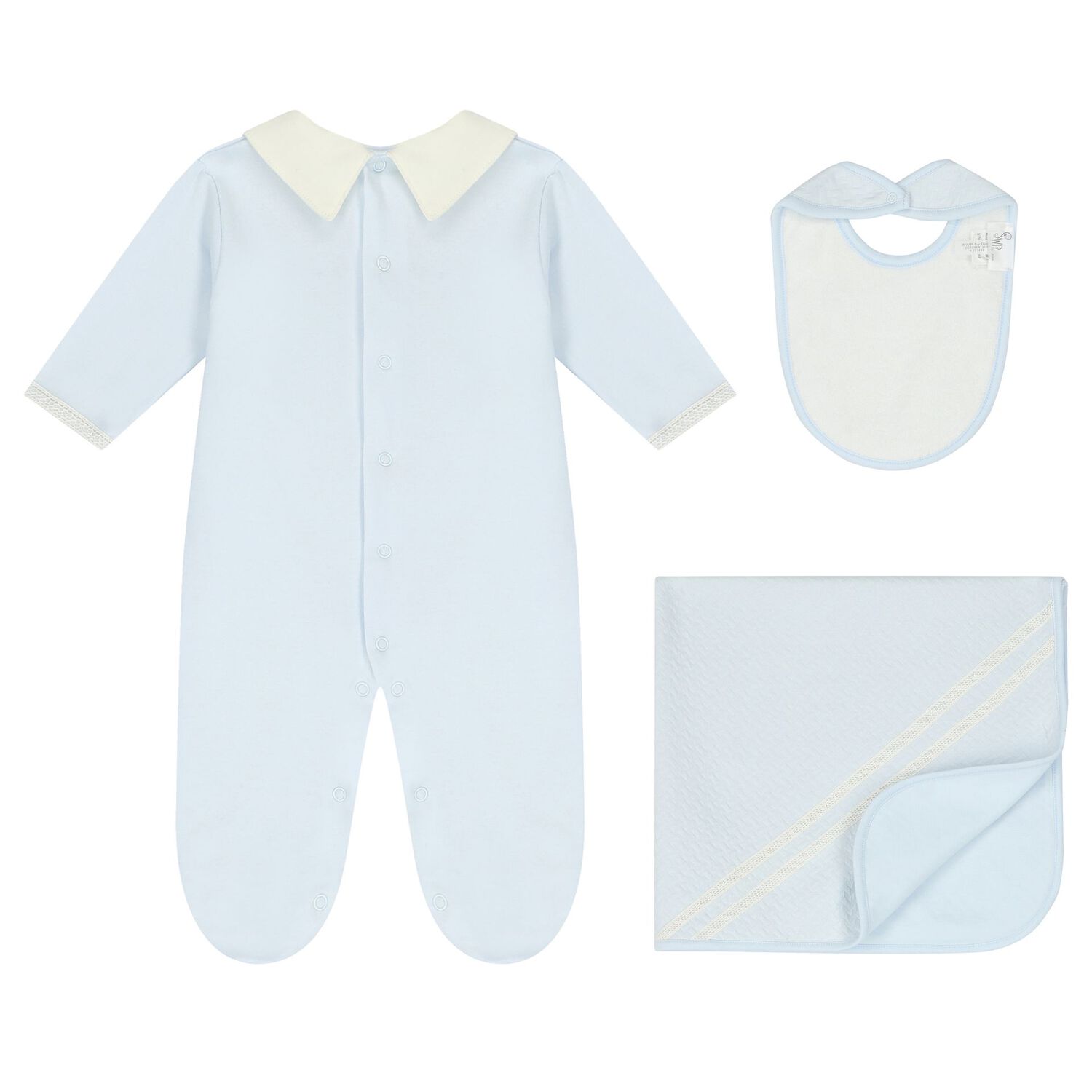 Baby Boys Blue & Ivory Babygrow Gift Set, 1, hi-res