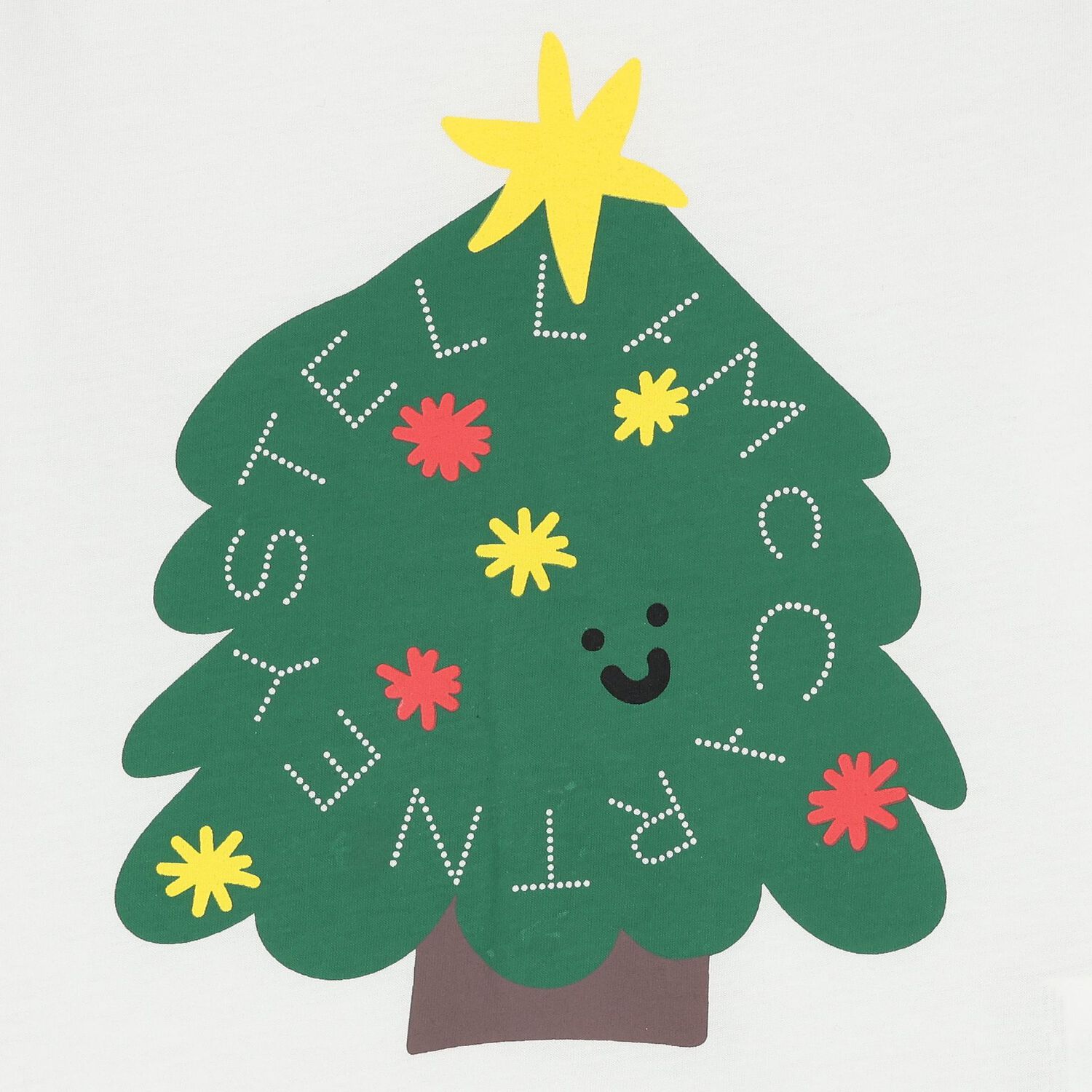 White Christmas Tree Long Sleeve Top, 1, hi-res