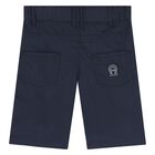 Younger Boys Navy Logo Shorts, 1, hi-res