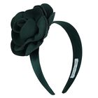 Girls Green Flower Headband, 2, hi-res