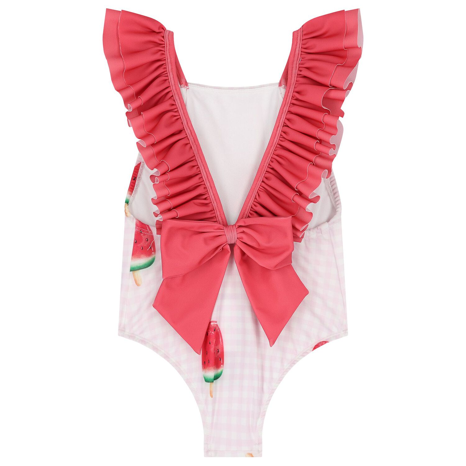 Girls Red & Pink Watermelon Swimsuit, 3, hi-res image number null