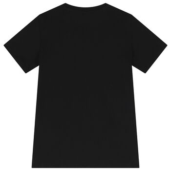 Boys Black Teddy Bear Logo T-Shirt