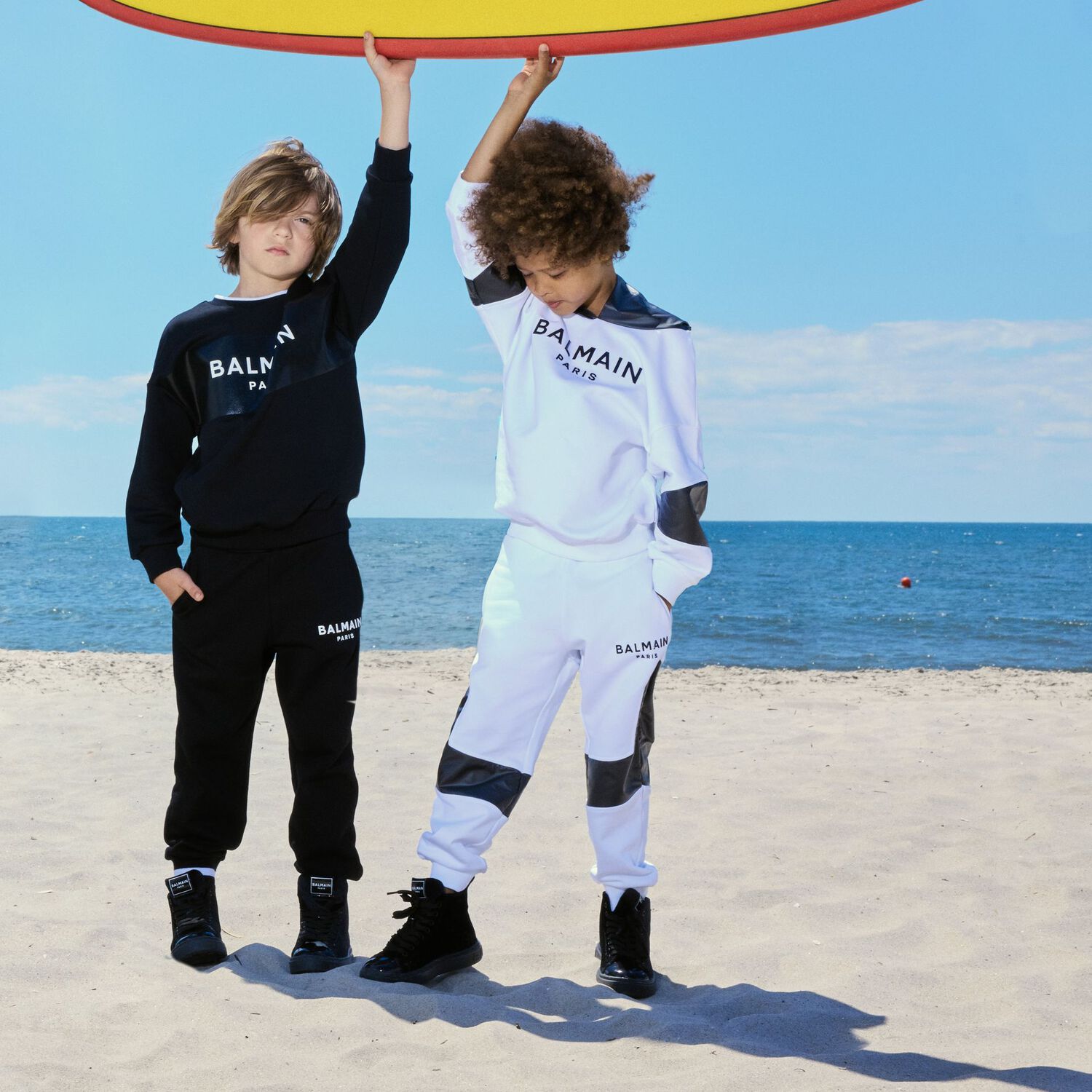 White & Black Logo Joggers, 1, hi-res image number null