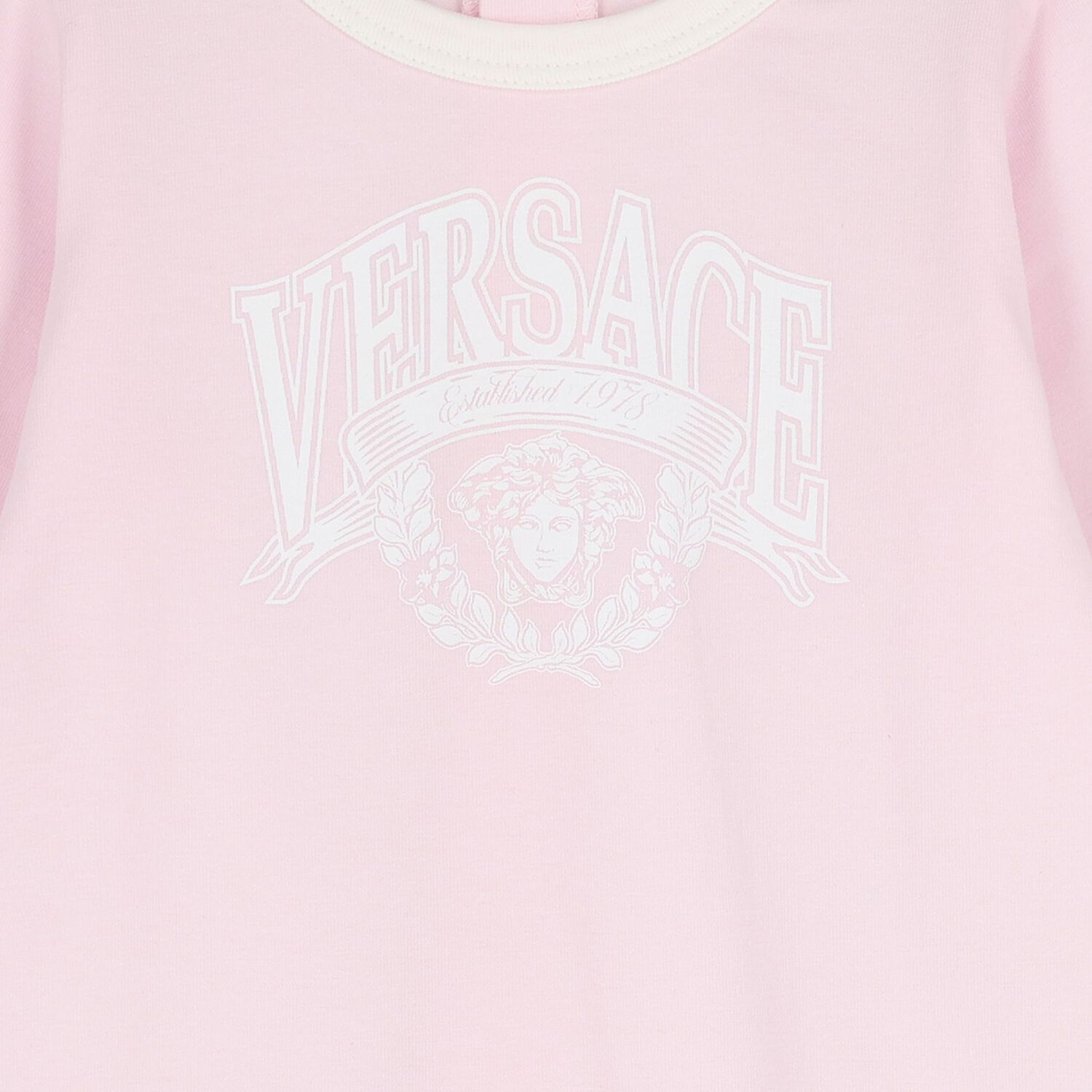 Baby Girls Pink Medusa Logo Babygrow, 1, hi-res