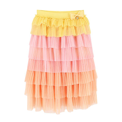 Girls Pink Tulle Maxi Skirt