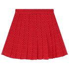 Girls Red Stars Pleated Skirt, 1, hi-res