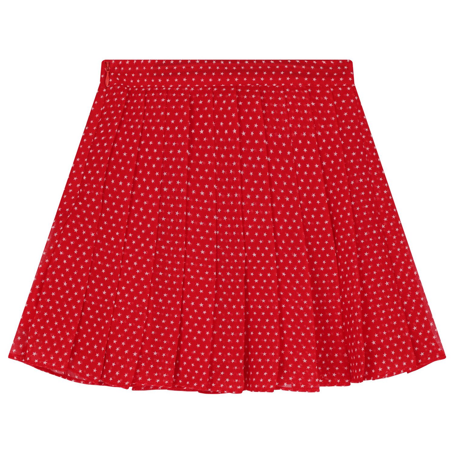 Girls Red Stars Pleated Skirt, 1, hi-res
