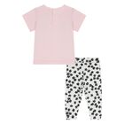 Younger Girls Pink & White Flower Leggings Set, 1, hi-res