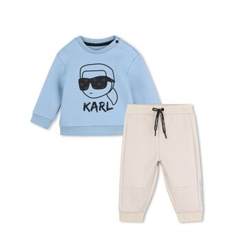 Younger Boys Blue & Beige Ikonik Karl Tracksuit