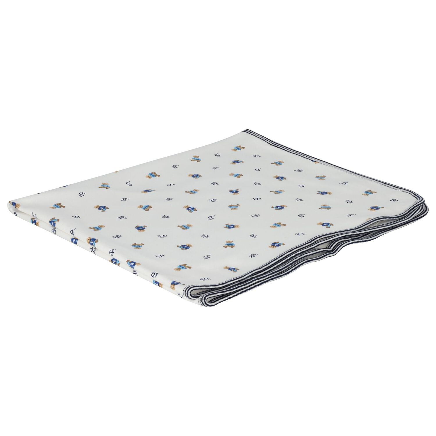 بطانية للأولاد بشعار تيدي باللون الأبيض و الكحلي , 1, hi-res