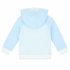 Boys Blue & White Stripe Hooded Top, 1, hi-res