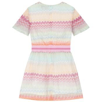 Girls Pink Zigzag Knit Dress