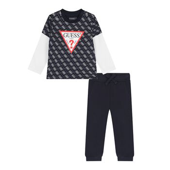 Baby Boys Navy Blue Logo Joggers Set