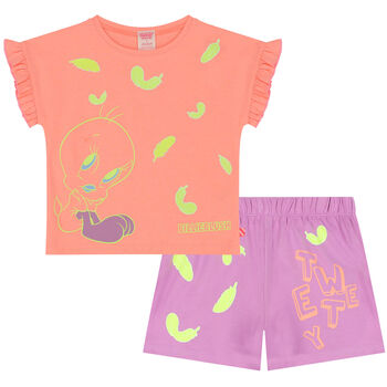 Girls Coral & Purple Tweety Bird Pyjamas