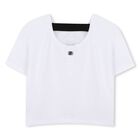 Girls White Logo T-Shirt, 1, hi-res