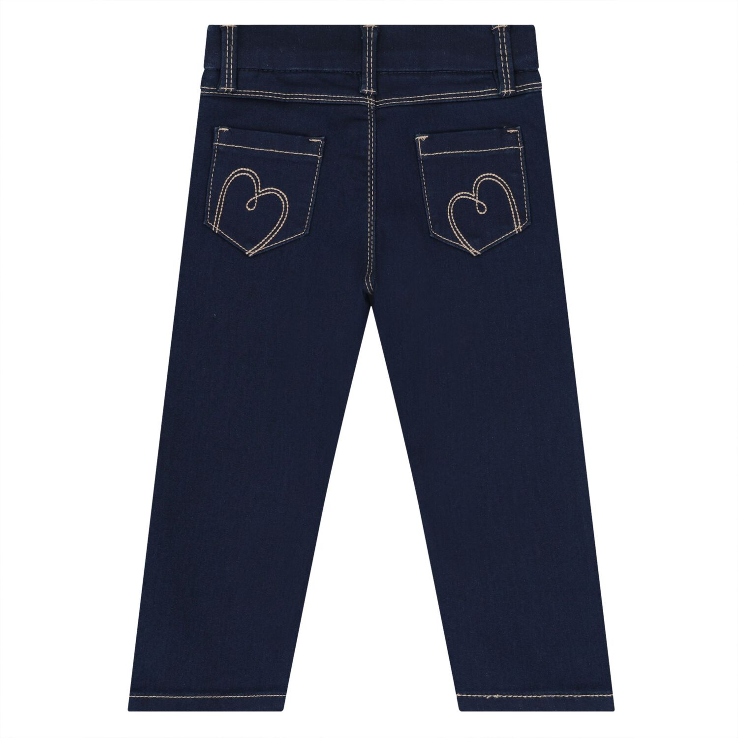 Younger Girls Navy Blue Denim Jeans, 1, hi-res
