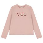 Girls Pink Printed Long Sleeve Top, 1, hi-res