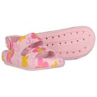 Girls Pink Floral Sandals, 1, hi-res