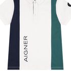 Boys White Logo Polo Shirt, 1, hi-res