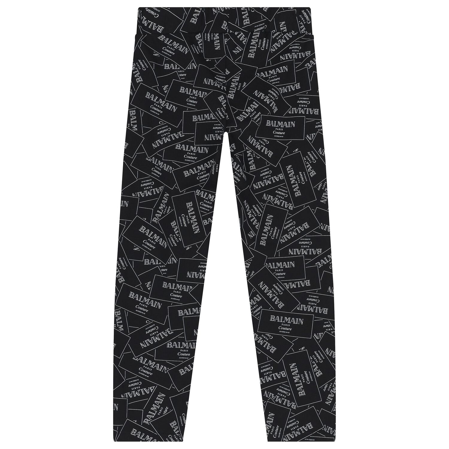 بنطال ضيق بشعار باللونين الأبيض والأسود للبنات, 1, hi-res