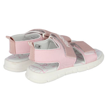 Girls Pink & White Logo Sandals