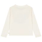 Girls Ivory Cat Long Sleeve Top, 1, hi-res