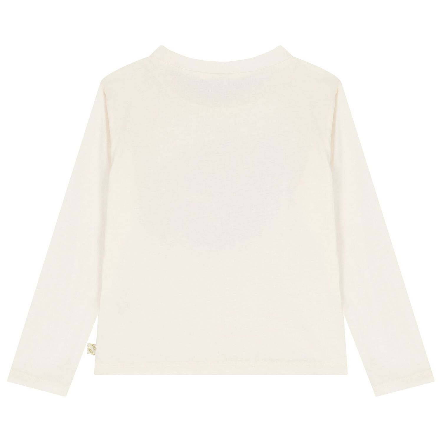Girls Ivory Cat Long Sleeve Top, 1, hi-res