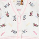 كارديجان بنات محيوك بالشعار باللون الأبيض, 1, hi-res