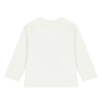 Younger Boys White Tiger Long Sleeve Top