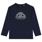 Boys Navy Blue & White Long Sleeve Top ( 2-Pack ), 1, hi-res