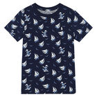 Boys Navy Yacht T-Shirt, 1, hi-res