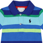 Baby Boys Multi-Colored Striped Logo Polo Romper, 1, hi-res