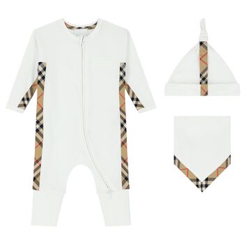 White & Beige Romper Gift Set