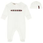 White Logo Babygrow Gift Set, 1, hi-res