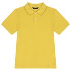 Boys Yellow Logo Polo Shirt, 3, hi-res