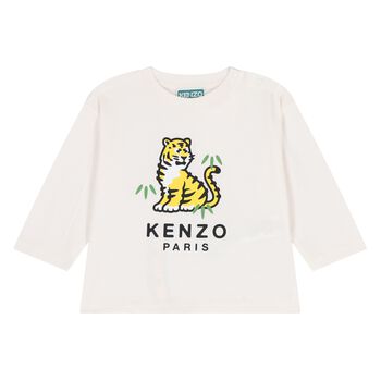 Younger Ivory Tiger Logo Long Sleeve Top
