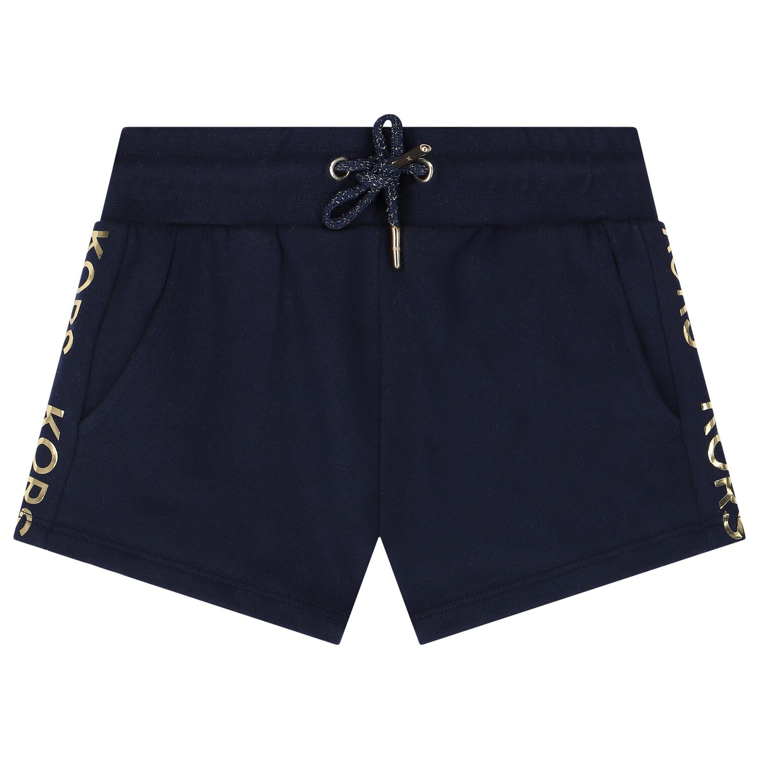 Girls Navy Blue Logo Shorts, 2, hi-res