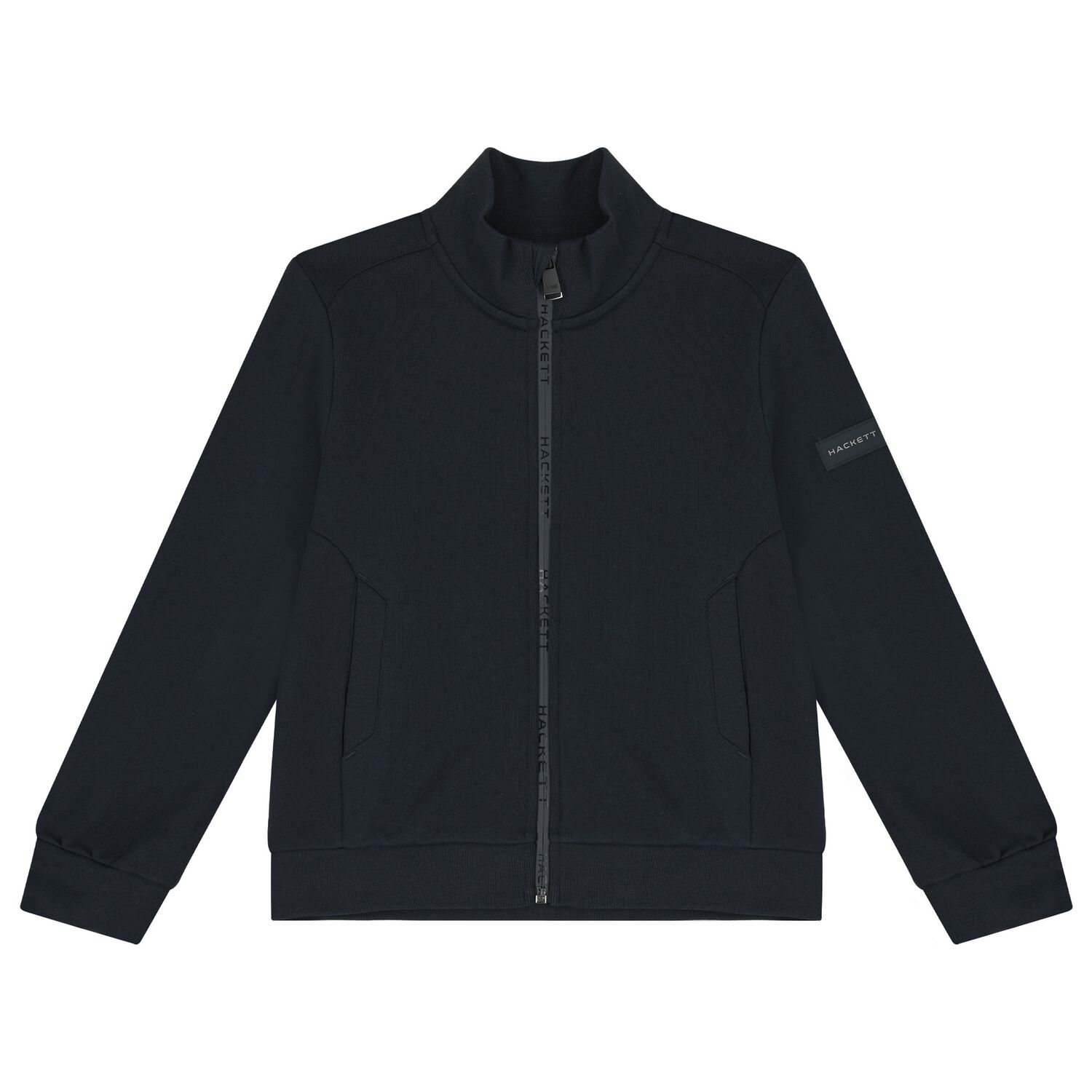Boys Navy Blue Logo Zip Up Top, 1, hi-res image number null