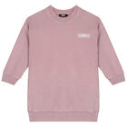 فستان سويت شيرت بالشعار باللون الأرجواني, 1, hi-res