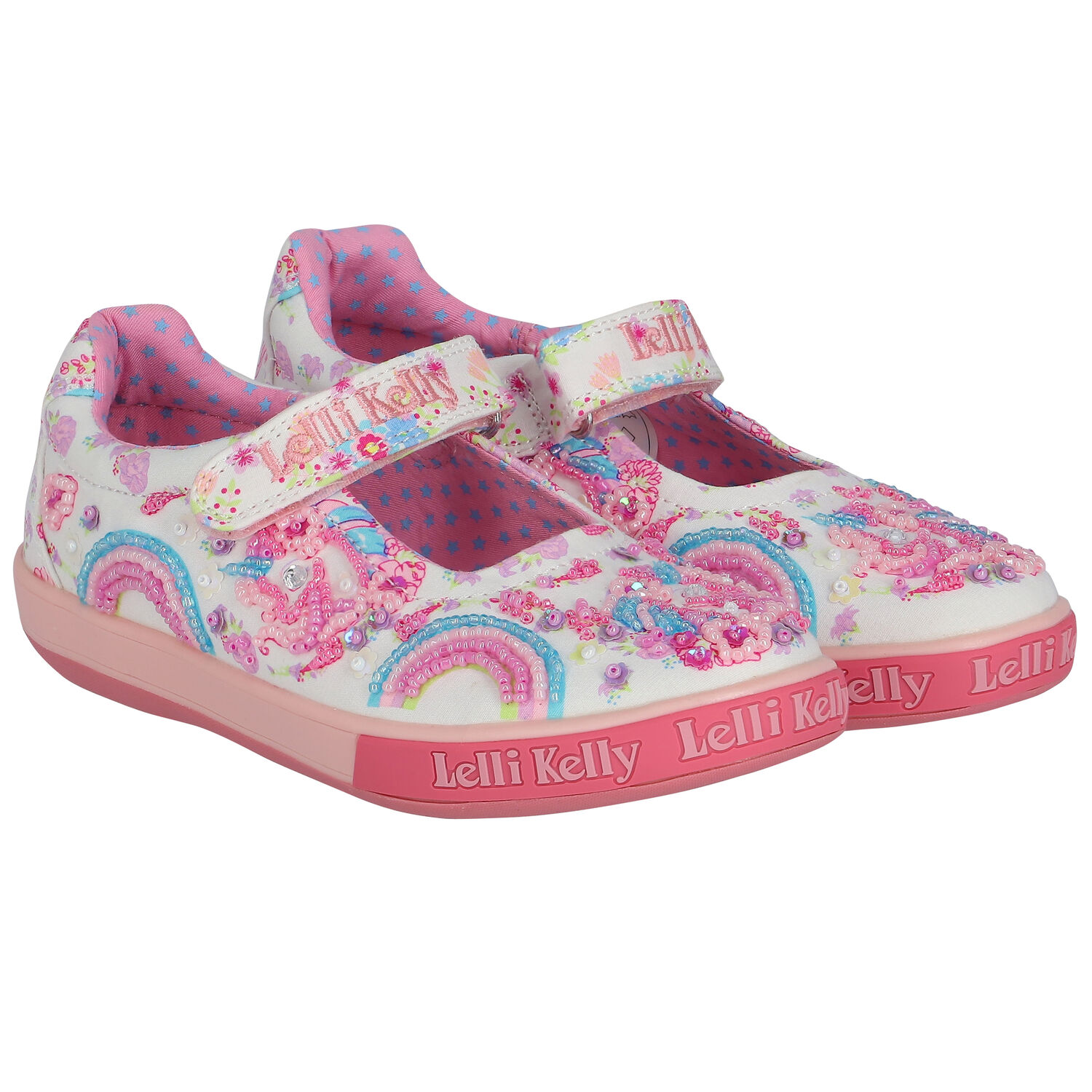 حذاء بنات مطرز باللون العاجي, 1, hi-res