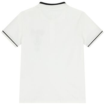 قميص اولاد بولو بالشعار تيدى بير باللون الابيض 