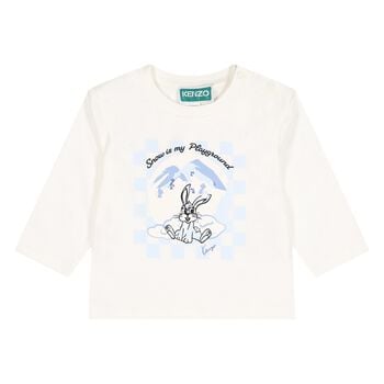 Younger Boys Ivory Bunny Long Sleeve Top